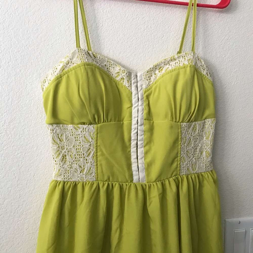 Margo & Sebastian Chartreuse Dress! Summer dress! - Picture 2 of 7